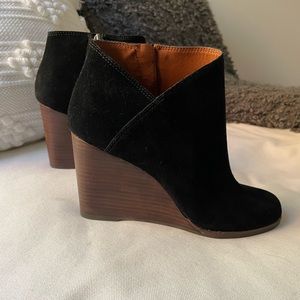 Lucky black suede ankle booties
